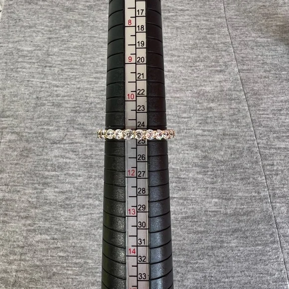 Epiphany Diamonique CZ eternity band. .925 rose gold clad. Size 11. - Picture 5 of 5